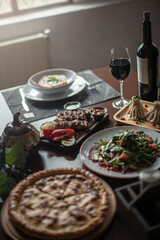 Georgian cuisine on the restaurant's table