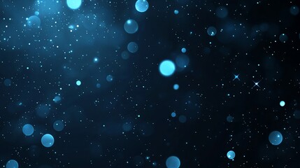 Obraz premium Abstract blue bokeh background with glowing particles.