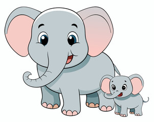 Adorable Cute Elephant Cartoon – Perfect for Kids and Whimsical Designs.