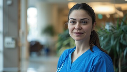 Young Female Healthcare Professional Smiling in Hospital