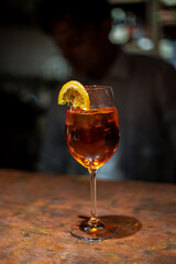 the process of preparing alcoholic beverages at the bar