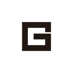 Letter GC CG G C square geometric symbol simple logo vector