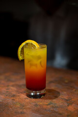 the process of preparing alcoholic beverages at the bar