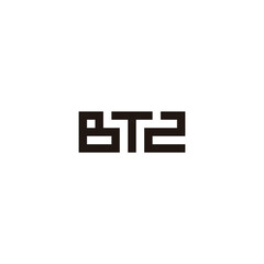 Letter B T 2 square geometric symbol simple logo vector