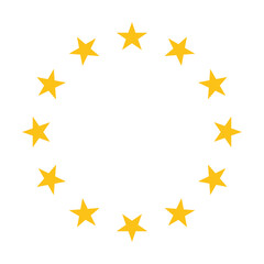 european union stars symbol icon. stars circle icon set. round stars for european union flag. 12 stars circle set for eu flag. european union flag icon. vector illustration on transparent backgroun