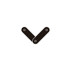 Letter v tool, gear geometric symbol simple logo vector