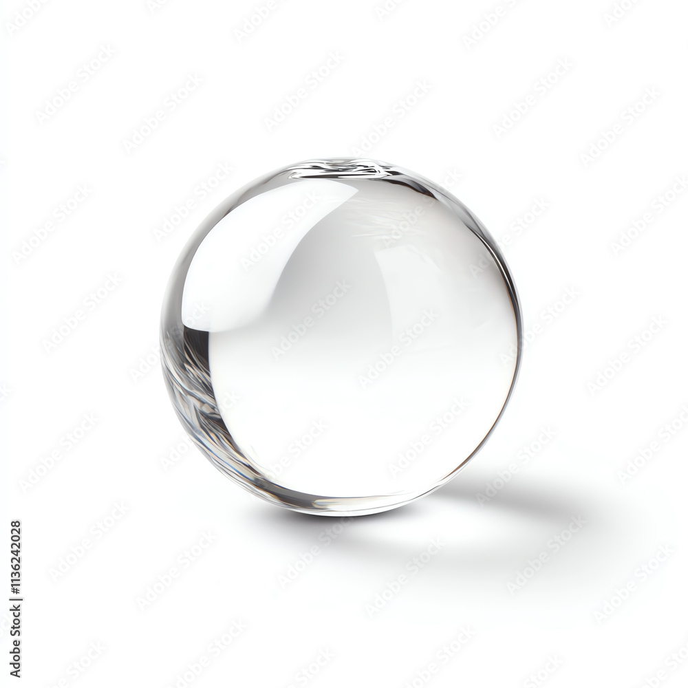 Poster a clear glass sphere reflecting light and creating unique visual effects.