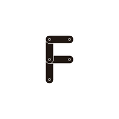 Letter F bot, tool geometric symbol simple logo vector