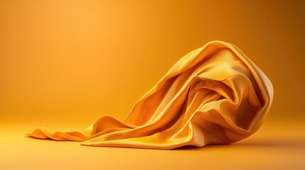 Minimalist composition of vibrant yellow material with elegant folds
