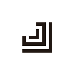 Letter JJ square geometric symbol simple logo vector
