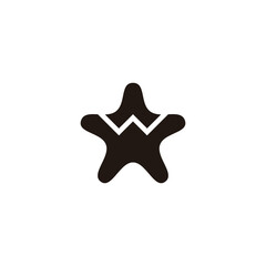 Letter W in star geometric symbol simple logo vector