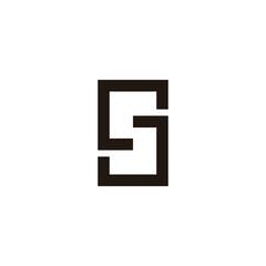 Letter S and J square geometric symbol simple logo vector