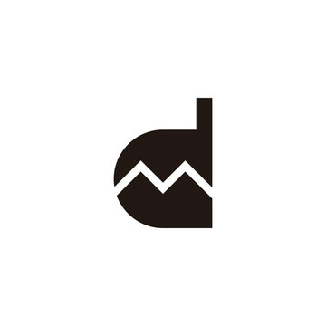 recommend clip art: Letter M in d geometric symbol simple logo vector