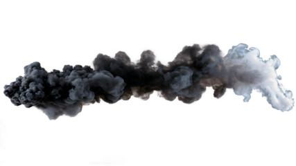 black smoke isolated on transparent background.

