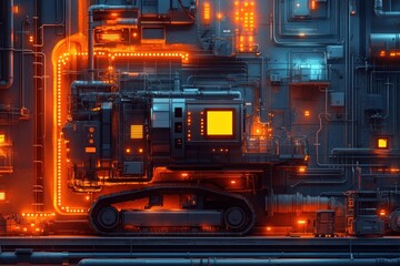 Futuristic Machine in a Sci-Fi Setting