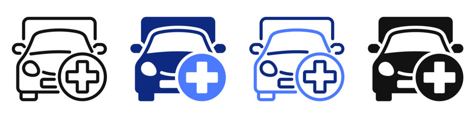 Vector icon or logo related to medical emergency or ambulance car. Symbol for website or app ui, logo design, illustration © Timurock