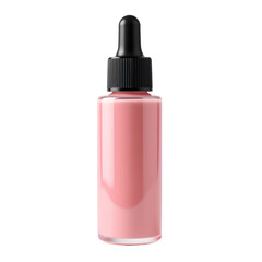 Front view of a light pink liquid highlighter bottle with no labels isolated on a white transparent background.