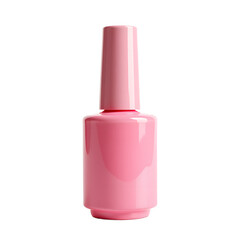 Front view of a light pink nail polish remover bottle with no labels isolated on a white transparent background.