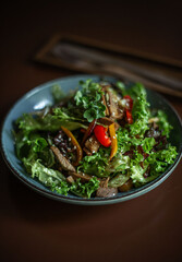 platter of salad on a restaurant table