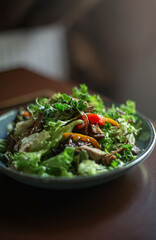 platter of salad on a restaurant table