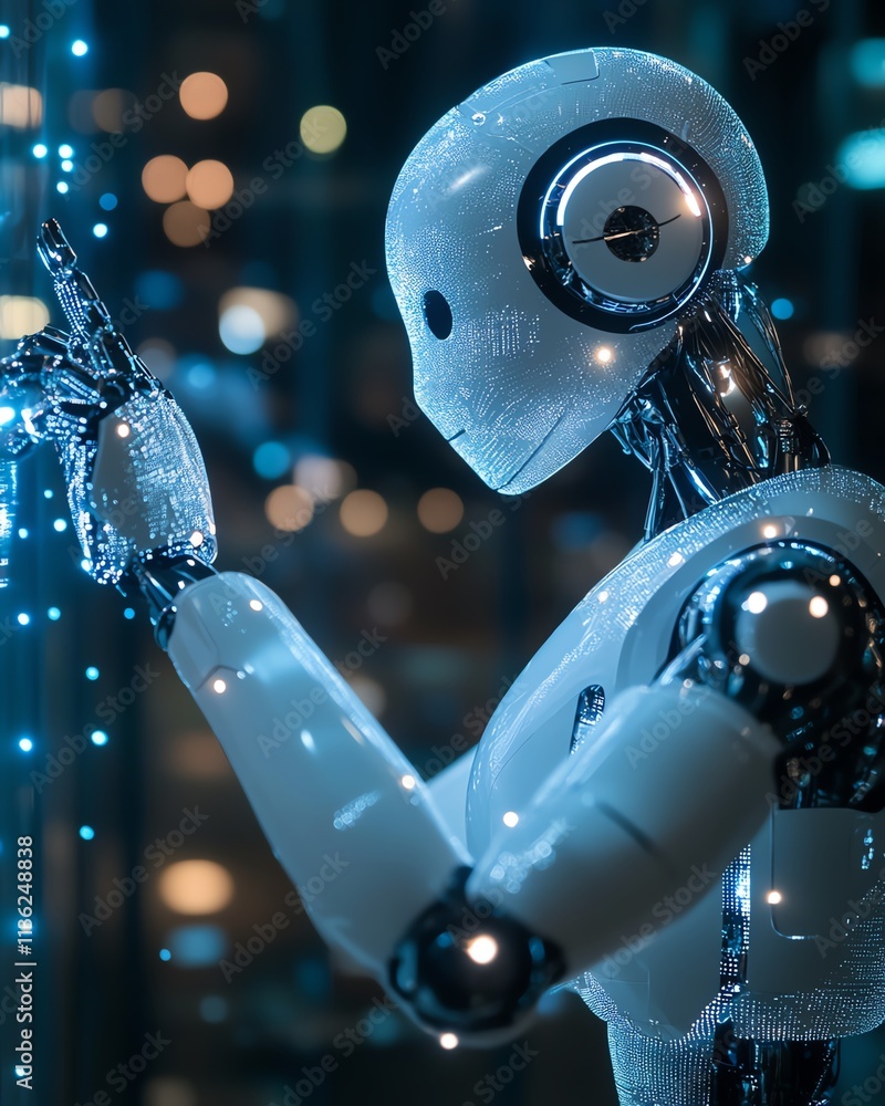 Poster AIdriven technology for boosting work efficiency, data analysis, and efficient tools, using AI chatbots to solve problems in business environments