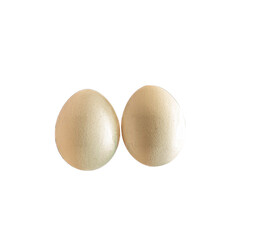 closeup of brown chicken eggs isolated on white background