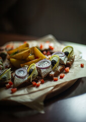 table in the restaurant served with various dishes