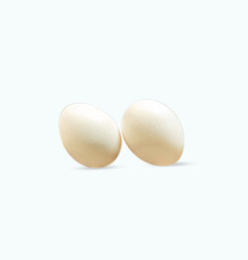closeup of brown chicken eggs isolated on white background