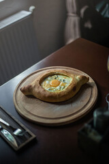 khachapuri on the restaurant's set table