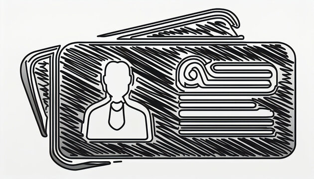 recommend clip art: Identification card sketch showing data protection and personal information