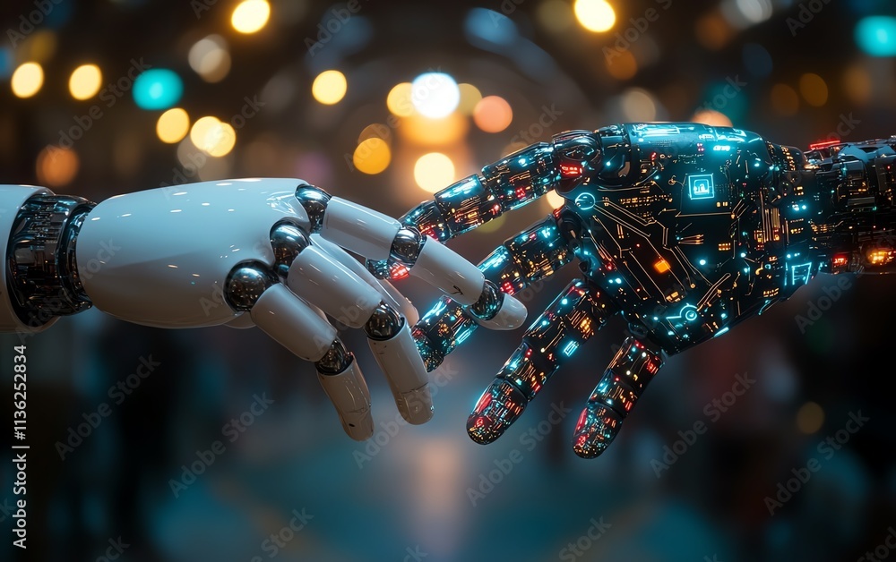 Aufkleber Work efficiency improvement through AI technology, data analysis tools, and AI chatbot solutions, solving work challenges with intelligent automation