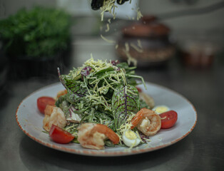 cooking in the restaurant kitchen