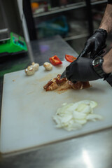 cooking in the restaurant kitchen