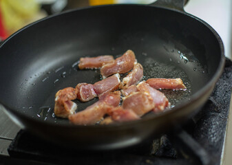 cooking in the restaurant kitchen