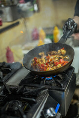 cooking in the restaurant kitchen