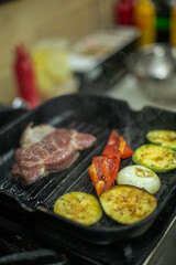 cooking in the restaurant kitchen