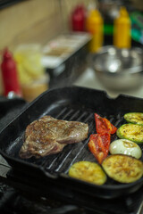 cooking in the restaurant kitchen