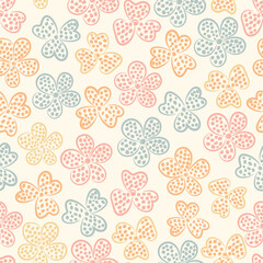 Floral seamless pattern. Bohemian surface design of stylized spotted flowers