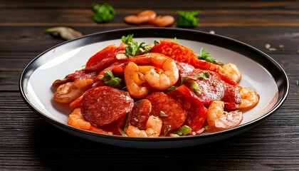 サラミと小えびの炒め物
