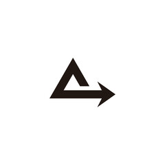 Letter Q triangle, arrow geometric symbol simple logo vector