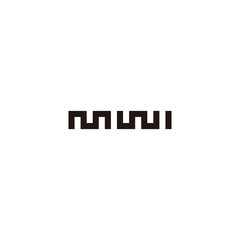 Obraz premium Letter m W I square geometric symbol simple logo vector
