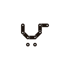 shopping cart, modern geometric symbol simple logo vector