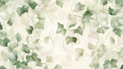 Elegant Green Ivy Leaves on Soft Neutral Background for Decor