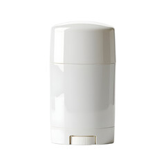 Front view of a white opaque deodorant stick with no labels isolated on a white transparent background.