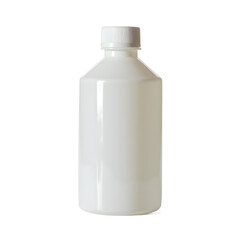 Front view of a white opaque toner bottle with no labels isolated on a white transparent background.