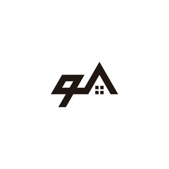 Letter q A home, triangle geometric symbol simple logo vector