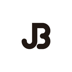 Naklejka premium Letter JB curve, connect geometric symbol simple logo vector