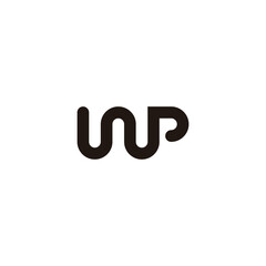 Letter WP curves geometric symbol simple logo vector
