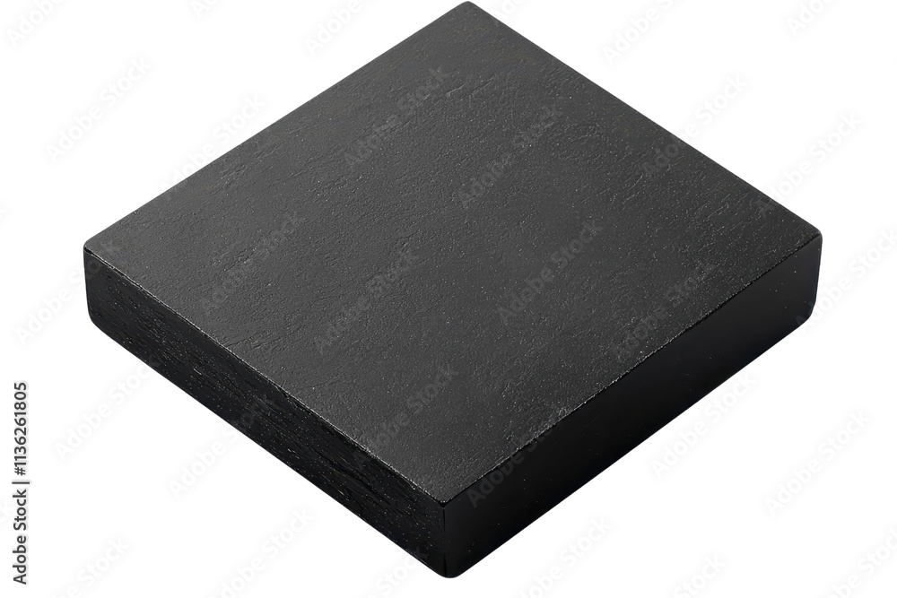 Poster a simple, solid black square object with a smooth surface and straight edges.