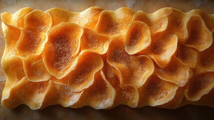 Textured bread crust close-up with golden brown tones